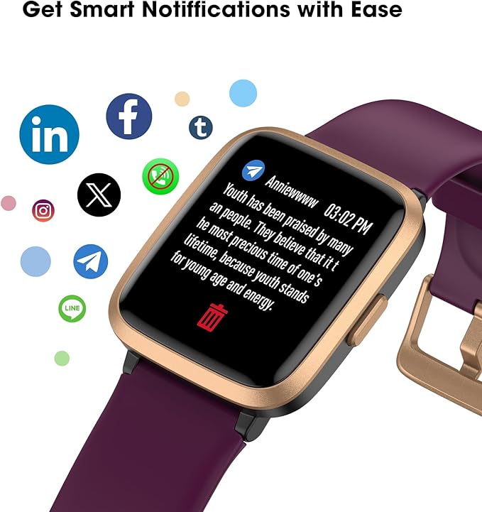 Fitness Tracker Watch with Heart Rate Monitor 5ATM Waterproof