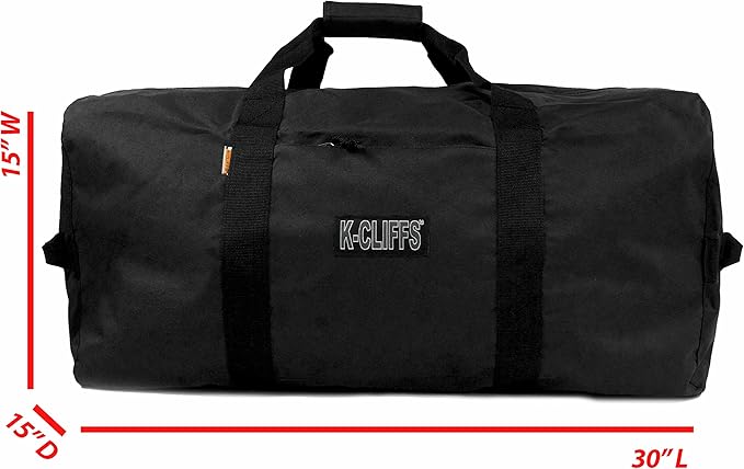 Heavy Duty Cargo Duffel Large Sport Gear Drum Set Equipment Hardware Travel Bag Rooftop Rack Bag (30" x 15" x 15", Black)