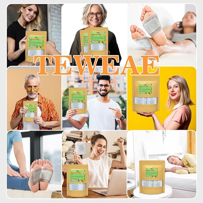 2 in 1 Foot Pads, 120 Pads Tear and Use Pure Ginger Bamboo Wormwood Foot Pads, Bigger Adhesive ''Stay in Place'' Goodnight Pads-StrideForce Fitness