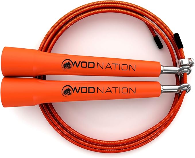 WOD Nation Adjustable Speed Jump Rope For Men, Women & Children - Blazing Fast Fitness Skipping Rope Perfect for Boxing, MMA, Endurance-StrideForce Fitness