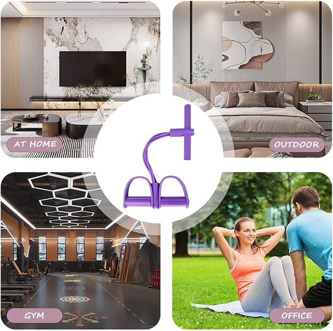 2025 Upgrade Multifunction Tension Rope or Exercise Sit Up Exercise Equipment,Pedal Ankle Puller,Bands-6 Tube Pedal Ankle Puller for Women Men-StrideForce Fitness