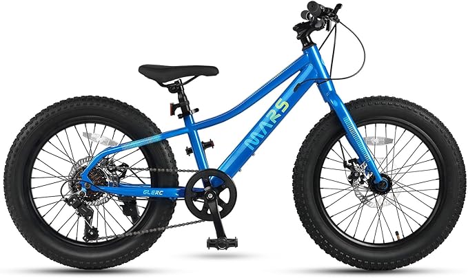 Glerc Mars Kids Mountain Bike, 20 24 Inch Fat Tire Bike for Teen Ages 6-14 Year Old, Bicycle with 2.8-Inch Wide Tires and 6 Speed Drivetrain, Multiple Colors-StrideForce Fitness