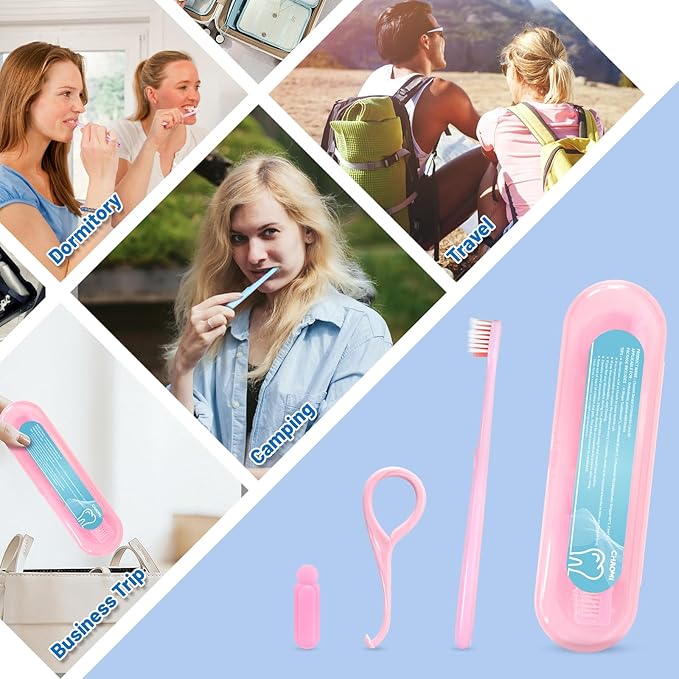Orthodontic Care Kit for Invisalign Users –V-Shape Toothbrush, 2 Flavored Chewies, Aligner Removal Tool, Breathable Retainer Case – Portable Dental Cleaning Set for Travel & Daily Use