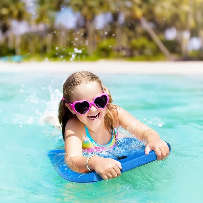 Goplus 41''/37''/33'' Lightweight Body Board for Beach, Surf Board with EPS Core, XPE Deck, HDPE Slick Bottom, Wrist Leash, Bodyboard for Kids Adults Surfing-StrideForce Fitness