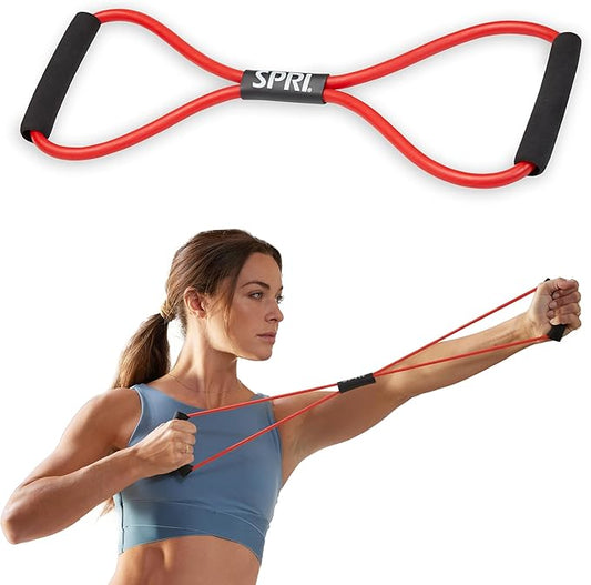 SPRI Ultra Toner Figure 8 Resistance Band with Padded Handles Great for Stretch, Exercise, Fitness Training, Yoga, Resistance Weights, Therapy, Gym or Home Workout Equipment.-StrideForce Fitness