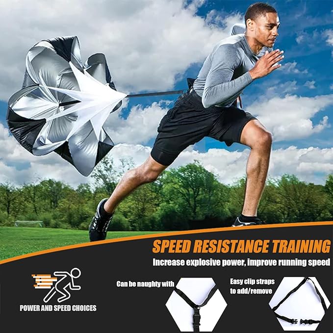Football Training Equipment | Speed Agility Training Set, Including 1 Agility Ladder, 4 Steel Piles,12 Disc Cones,1 Resistance Umbrella .| for Athletes/Sports Including Football & Basketball-StrideForce Fitness
