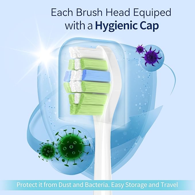 Replacement Toothbrush Heads Compatible with Philips Sonicare ProtectiveClean C2 G2 W 4100 5100 5300 Plaque Control Electric Toothbrush, Soft, 10 Pack Refills.