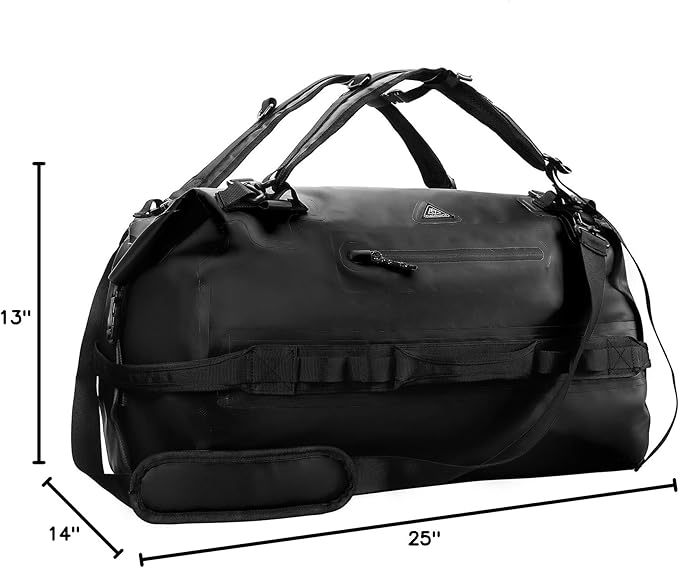 Haimont Large Waterproof Duffel Backpack Roll-Top Heavy Duty Dry Duffle Bag for Boating, Travel, Motorcycle, Kayaking, Camping, 60L-StrideForce Fitness