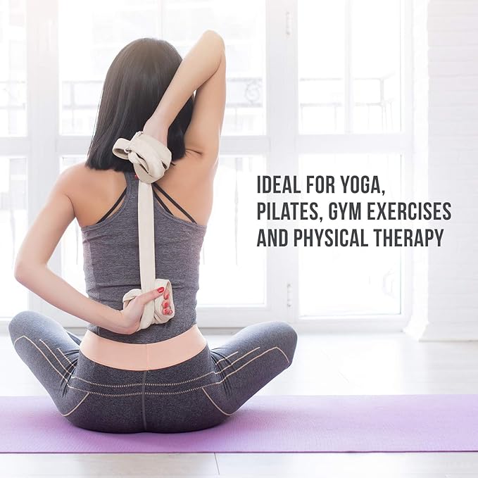 2-PACK or 5-PACK Yoga Exercise Adjustable Straps 8Ft | BONUS eBook | with Durable D-Ring For Pilates & Gym Workouts | Hold Poses, Stretch, Improve Flexibility & Maintain Balance-StrideForce Fitness