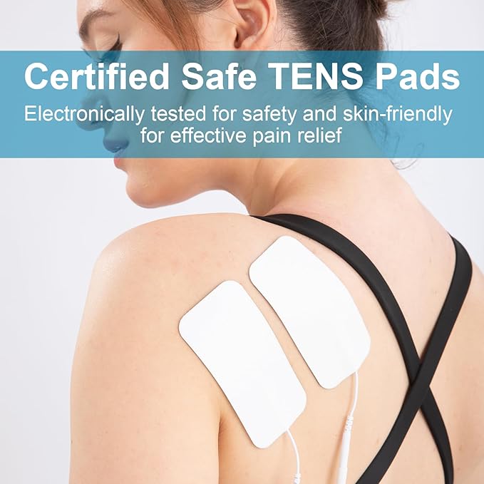 DOMAS TENS Unit Electrode Pads (XL) - 4x6 Inch for Back Pain Relief- Compatible with TENS 7000 and Other 2mm Pin Units - Reusable & Latex-Free-StrideForce Fitness