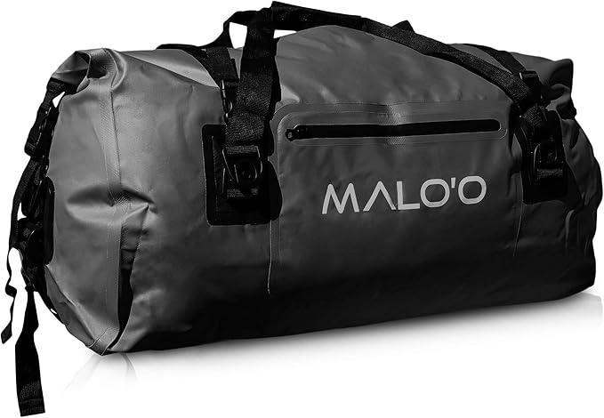 Malo'o Waterproof Dry Bag Duffel 40L/60L/100L, Roll Top Duffel Keeps Gear Dry for Kayaking, Rafting, Boating, Swimming, Camping, Hiking, Beach, Fishing - Internal & External Pockets and Molle Loops-StrideForce Fitness