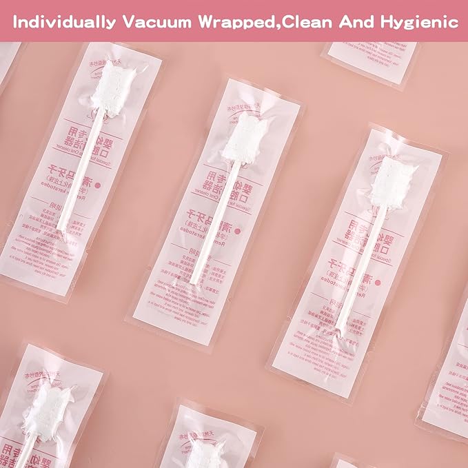 60Pcs Baby Tongue Cleaner, Baby Toothbrush, Disposable Infant Mouth Cleaner, Soft Gauze Toohthbrush Toddler Oral Cleaning Stick Dental Care for 0-36 Month Newborn