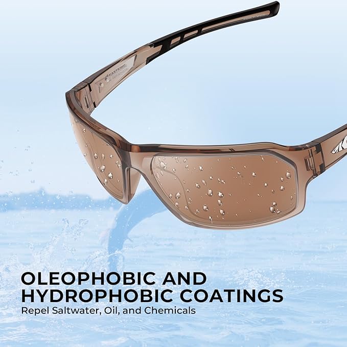 KastKing Chippewa Polarized Fishing Sunglasses, UV400 Protection Full Wrap Frame Sports Cycling Sunglasses, 1.0mm TAC Lenses