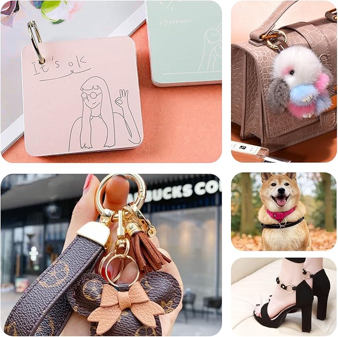 10 Pack 3/4 Inch Trigger Spring O Rings, Metal Round Carabiner Clip Snap Hook, Spring Keyring Buckles for Replacement Purse Strap, Paracord Lanyard Clips, Keychain Rings Hardware DIY Crafts Making-StrideForce Fitness