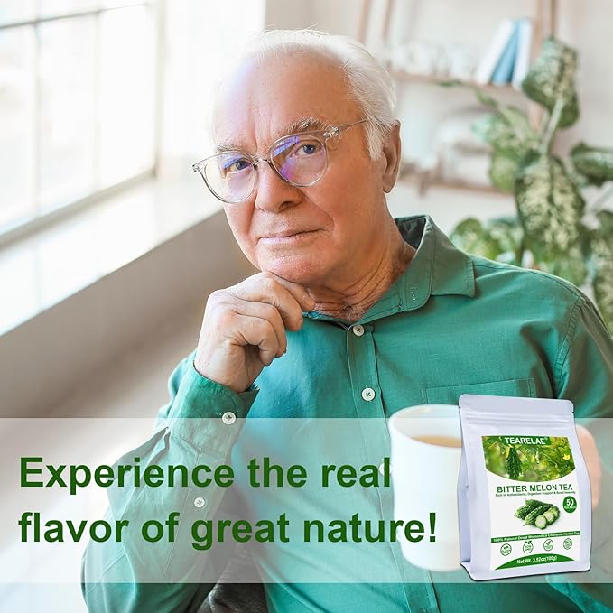 TEARELAE - Bitter Melon Tea Bags - 2g x 50 Count - 100% Pure Natural Cut & Sifted Dried Momordica Charantia Slices Herbal Tea - Non-GMO - Caffeine-free - Pleasantly Bitter Flavor-StrideForce Fitness