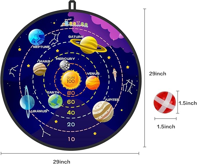 BooTaa 29" Large Dart Board for Kids, Kids Dart Board with Sticky Balls, Boys Toys, Indoor/Sport Outdoor Fun Party Play Game Toys, Birthday Gifts for 3 4 5 6 7 8 9 10 11 12 Year Old Boys Girls-StrideForce Fitness