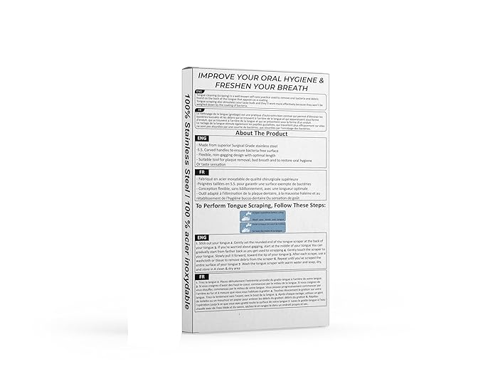 NARZ Tongue Scraper Professional Tongue Cleaner for Bad Breath Reusable Stainless Steel Tongue Scrapers for Oral Care with Dual Carved Handle for Adults & Kids Oral Hygiene 2 Pack