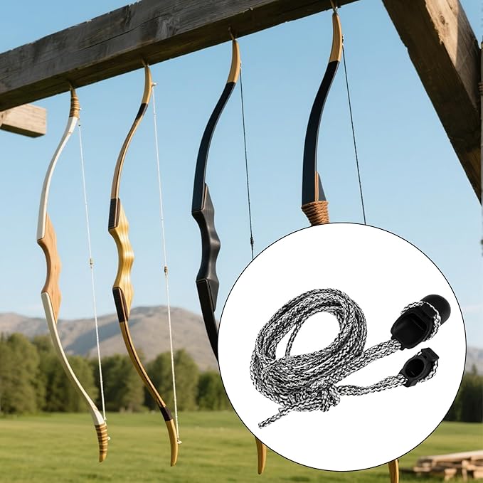 Archery Recurve Bow Stringer Tool, Heavy-Duty Nylon Safety Stringing Accessories for Recurve, Traditional, and Long Bows-StrideForce Fitness