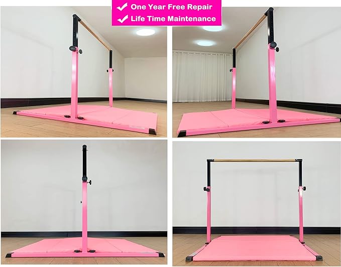 4FT/5FT Gymnastic Bar Set Gymnastics Horizontal Bar Gymnastics Kip Bar for Kids Home Use-StrideForce Fitness