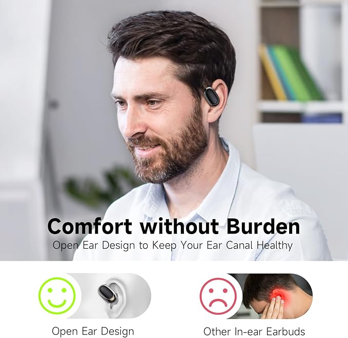IFECCO Open Ear Headphones Bluetooth 5.4 - Wireless Open Ear Earbuds with Ddigital Display Charging Case,48H Playtime Premium Sound Sport Conduction Headphones for Running, Cycling Driving-StrideForce Fitness