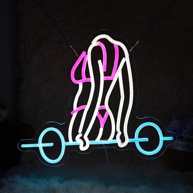 Gym Neon Sign For Home Gym Decor Gym Lighting for Man Cave Decor Gifts 15.7"×12.9"-StrideForce Fitness