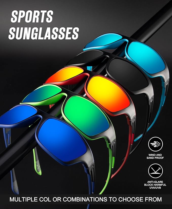 KALIYADI Polarized Sunglasses for Men, Sports Sun Glasses for Driving Cycling Fishing with UV protection-StrideForce Fitness