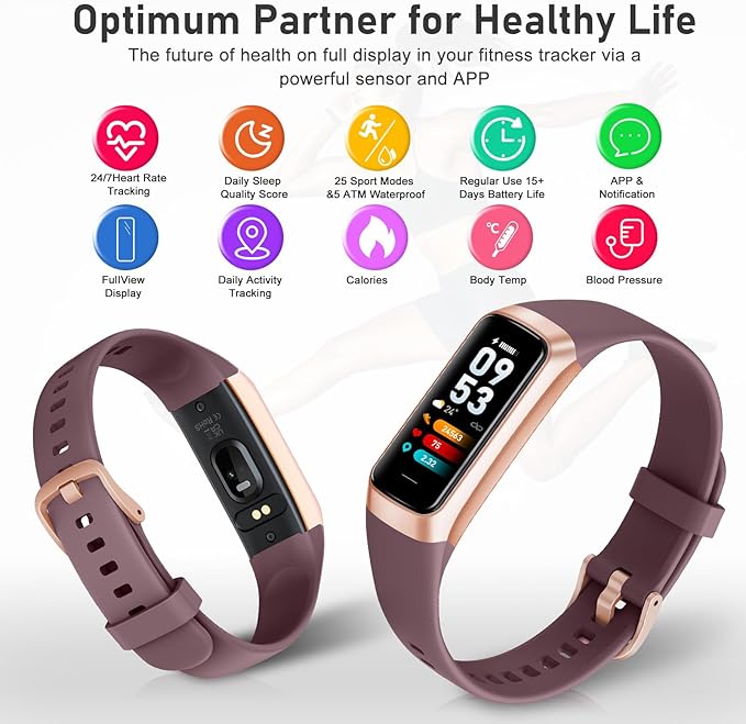 Fitness Tracker with Step Counter/Calories/Stopwatch Tracker,1.10''AMOLED Touch