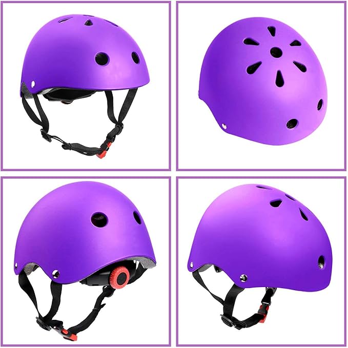 Adjustable Helmet for Ages 5-16 Kids Toddler Boys Girls Youth,Protective Gear with Elbow Knee Wrist Pads for Multi-Sports Skateboarding Bike Riding Scooter Inline skatings Longboard Roller Skate-StrideForce Fitness