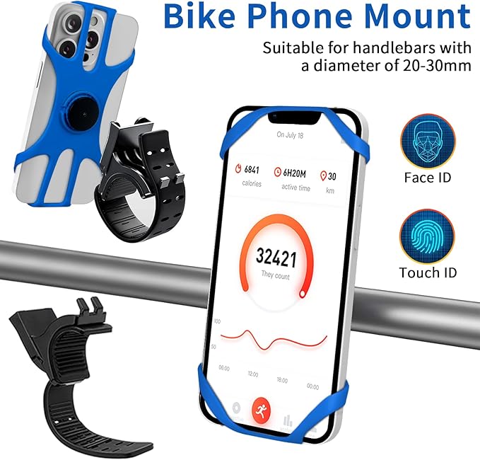 3in1 Phone Holder for Running,Arm Band/Wrist Holder/Bike Mount,Phone Armbands 360° Rotation & Detachable Fit All 4.5-7" Cellphone for iPhone 16/15/Pro/ProMax/14/13/12/mini/Pro Max/XS/XR-StrideForce Fitness