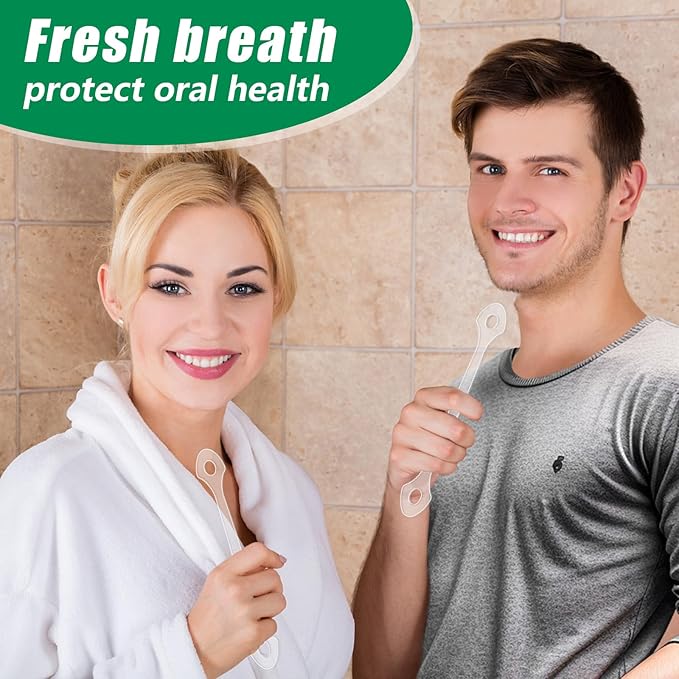 25 Count Disposable Tongue Scraper, Plastic Tongue Cleaner for Adults and Kids, Tongue Scrubber for Oral Care, Promote Fresh Breath