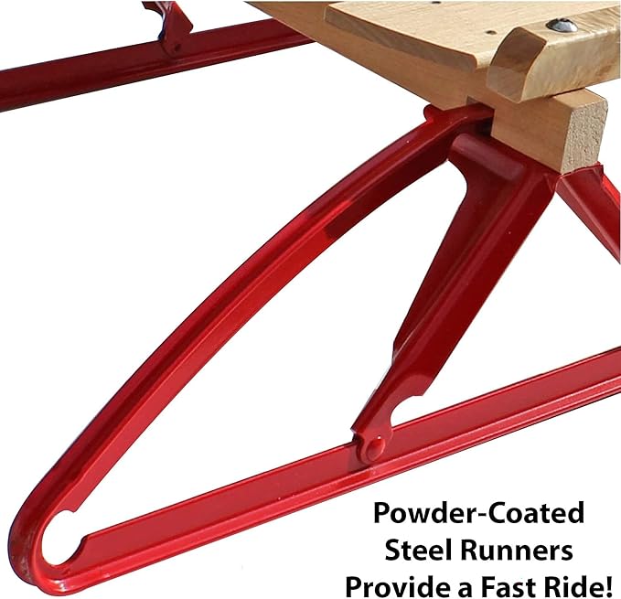 Flexible Flyer Metal Runner Sled. Steel & Wood Steering Snow Slider-StrideForce Fitness