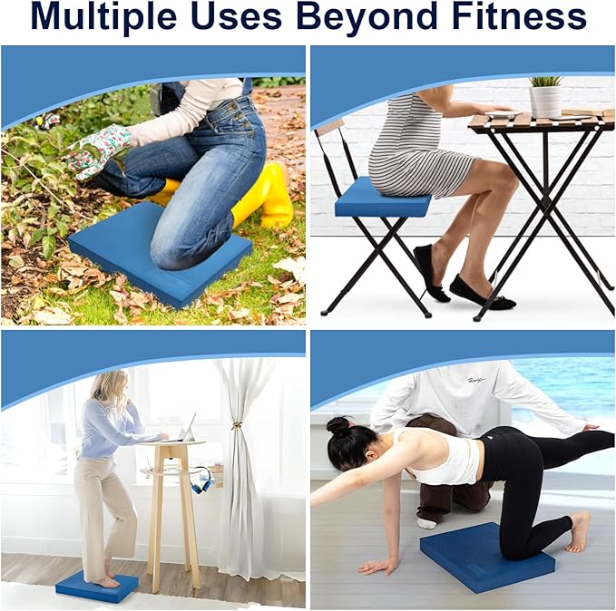 StrongTek Extra Wide Foam Balance Pad for Physical Therapy, 19" X 15.8" X 2.4", High-Density TPE Foam Pad for Exercise, Enhanced Stability, Core Strength, Non-Slip & Water-Resistant, for Fitness, Yoga-StrideForce Fitness