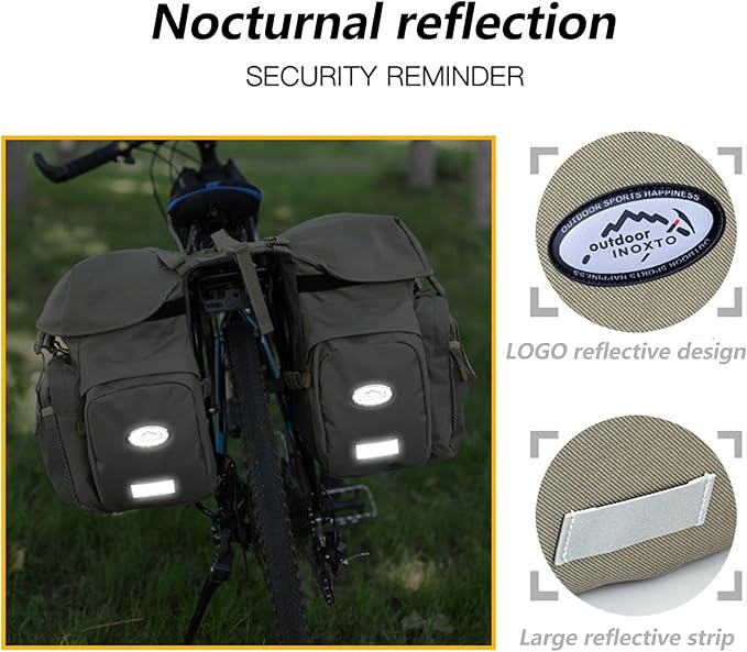 ZTZ Bike Bags for Bicycles Rear Rack, Waterproof Rear Bike Rack Bag with Rain Cover and Reflective Trim-StrideForce Fitness