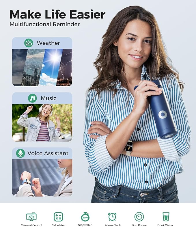 Smart Watch Fitness Tracker (Answer/Make Calls), 24/7 Heart Rate Spo2 Blood Pressure Monitor Sleep Tracker, 114 Sports Modes Calorie Step Tracker Pedometer, Waterproof Activity Tracker for Women Men-StrideForce Fitness