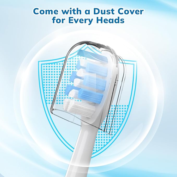 Replacement Toothbrush Heads Compatible with Philips Sonicare:16 Pack Soft Replacement Electric Brush Head for 4100 5100 6100 HX9023/65 W Optimal Control Snap-on System(B&W)