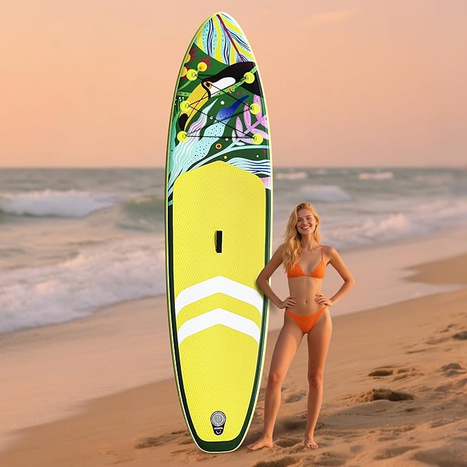 10'6"Inflatable Stand Up Paddle Board Ultra Portable-Lightweight & Stable|All-in-One Kit w/Aluminum Paddle, Dual-Action Pump & Backpack|Lakes & Oceans Ready for Family Recreation by Aquajourney-StrideForce Fitness