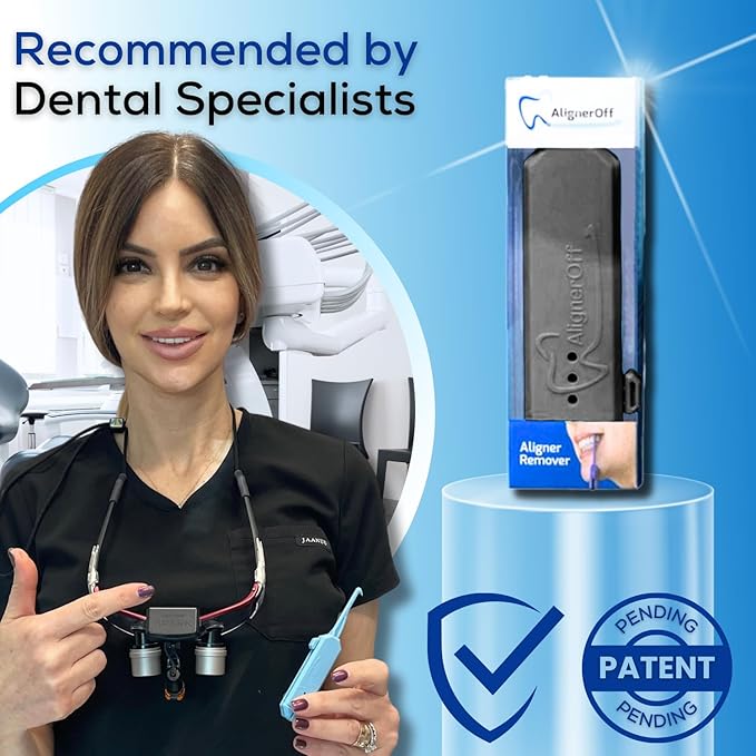 Clear Aligner & Retainer Remover Tool – Compact, Retractable Tool for Invisalign, Nightguards, Retainers & Veneers – Ergonomic Design for Easy Removal (NOIR) – Ideal for Gifting