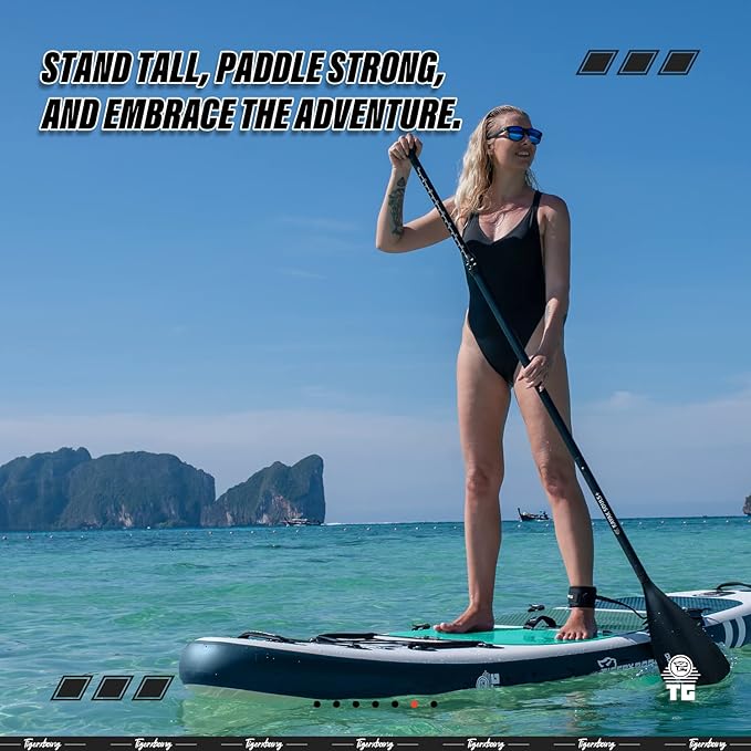 Inflatable Paddle Board with Premium SUP Board Accessories, Allround Paddle Boards for Adults/Kids,Stand Up Paddle Board Defender Collection-StrideForce Fitness