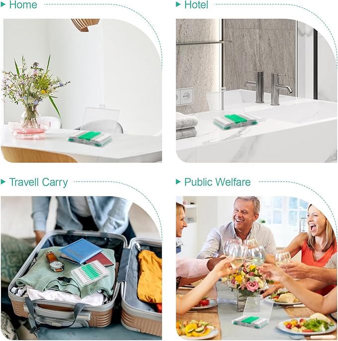 300PCS Dental Floss Picks,Dual-Use Interdental Brushes,Soft Silicone Brush Head Toothpicks, Tooth Picks Flossers for Teeth Braces Cleaning (Green)