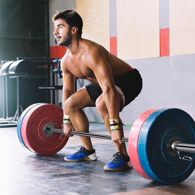 TECHNOAGE 7FT Olympic Barbell Olympic Bar Solid Chrome Barbell 700LBS Load Capacity(2-Inch Plate) for Weightlifting, Squats, Dead-Lifts, Presses, and Lunges-StrideForce Fitness