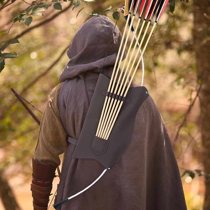 LWANO Archery Bow Carrier with Arrow Slots, Archery Bow and Arrow Holder for Recurve Horsebow Traditional Bow, Adjustable Shoulder Strap-StrideForce Fitness