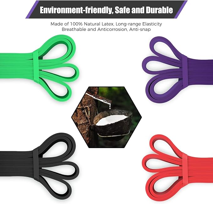 VEICK Resistance Bands for Working Out, Exercise Bands, Workout Bands, Pull Up Assistance Bands, Long Heavy Stretch Bands Set for Men and Women, Power Weight Gym at Home Fitness Equipment-StrideForce Fitness