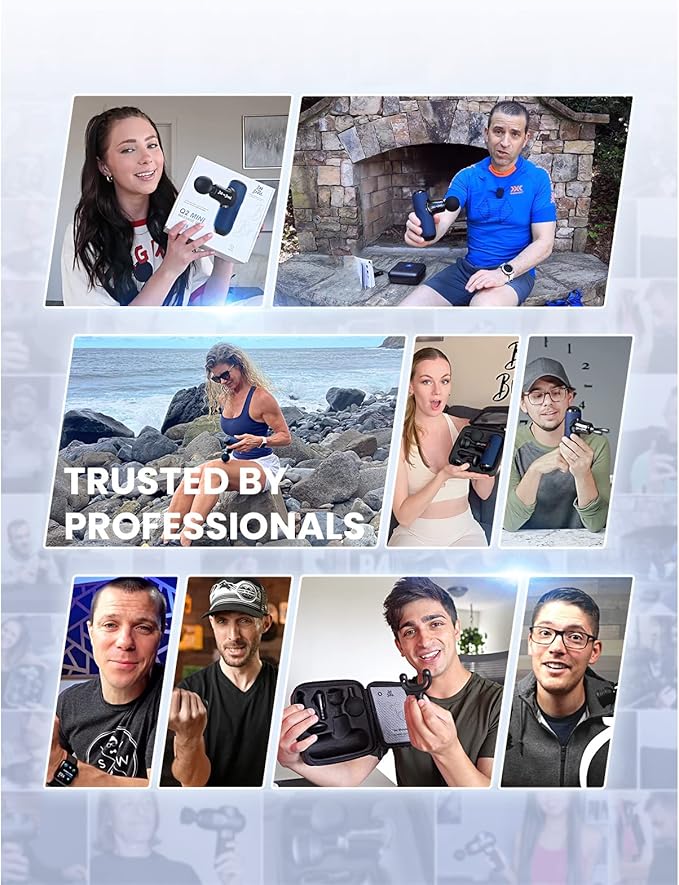 BOB AND BRAD Q2 Mini Massage Gun, Pocket-Sized Deep Tissue Massager, Portable Percussion Muscle Massager, Ultra Small & Quiet Muscle Massage Gun with Carry Case - Blue-StrideForce Fitness