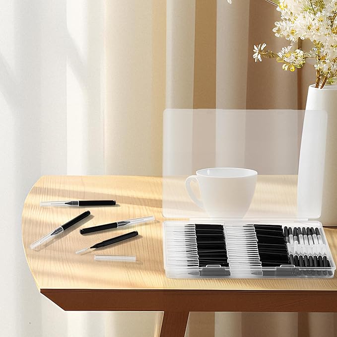 120 Pieces Interdental Brushes, Braces Brush Cleaner Orthodontic Flossers Toothpicks Floss Picks for Braces Kit for Teeth Cleaning Tools Spiral Dental Brush Head for Efficient Oral Care Black