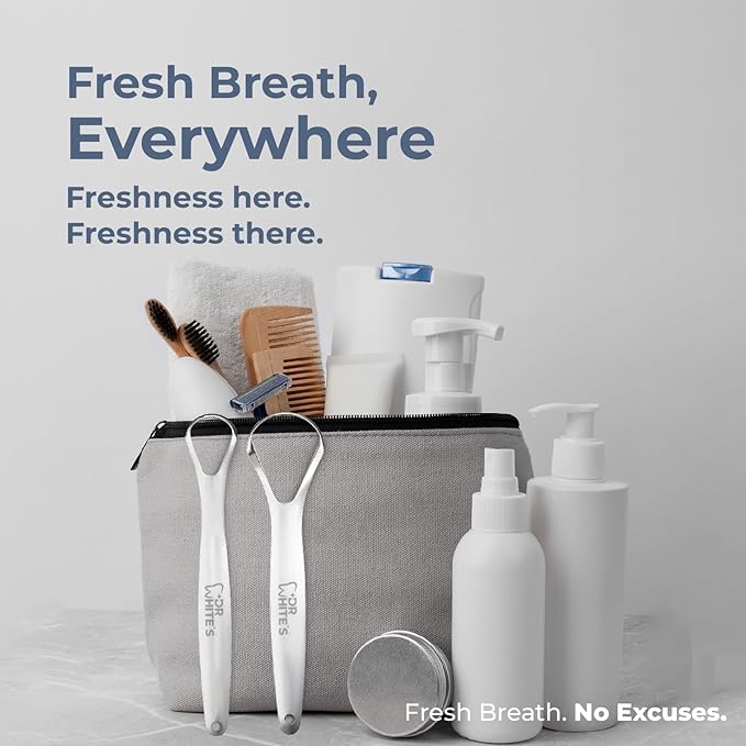 Dr. White’s Precision Tongue Care™ Collection – Precision Duo Tongue Cleaner, Premium 420 Surgical-Grade Stainless Steel Tool for Advanced Oral Care