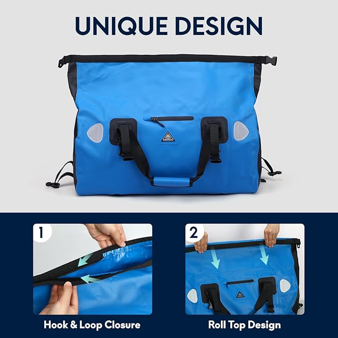 Haimont Waterproof Duffel Bag Roll-top Dry Duffel Bag with Quick-fixed Straps for Motorcycling, Rafting, Boating, SUP, Kayaking, Travel, 50L/70L-StrideForce Fitness