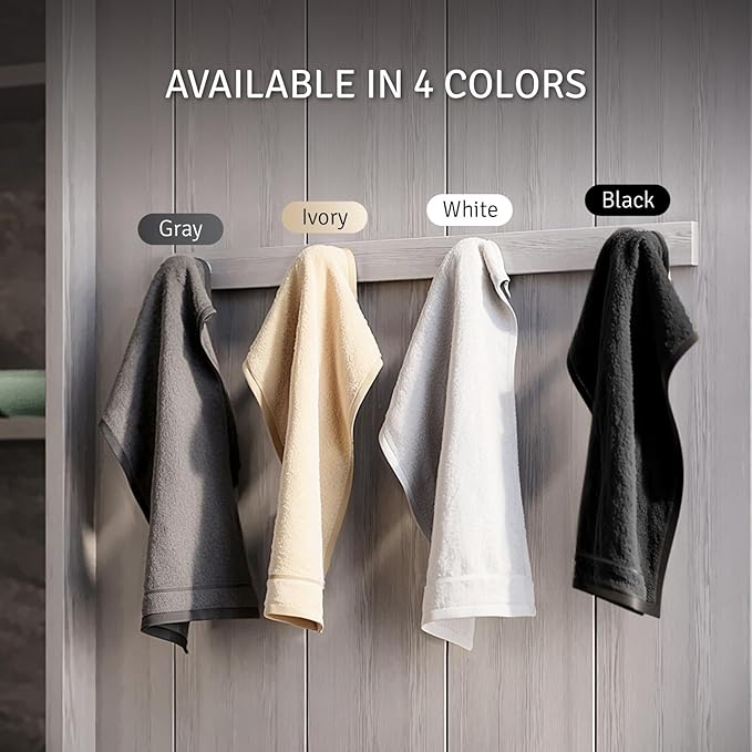 Creative Scents 100% Cotton Velour Fingertip Towels - 4 Pack 11 by 18 Inch – Decorative, Extra Absorbent and Soft Face Towel, Ideal for Bathroom and Powder Room (Black)-StrideForce Fitness