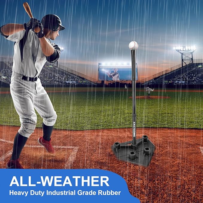 Eastgoing Heavy Duty Baseball and Softball Portable Travel Batting Tee.Adjustable 5-Position Baseball and Softball Batting Tee.Hitting Tee for Any Age Player Baseball-StrideForce Fitness