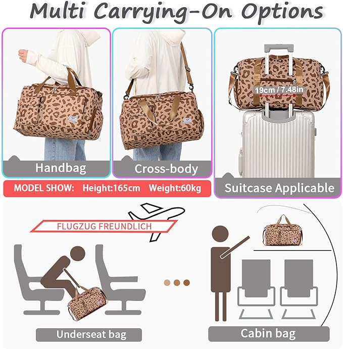 FIORETTO Women's Gym Duffle Bag with Shoes Compartment, 37L Capacity, Ideal for Travel, Gym, Sports, Duffel, Weekender-StrideForce Fitness