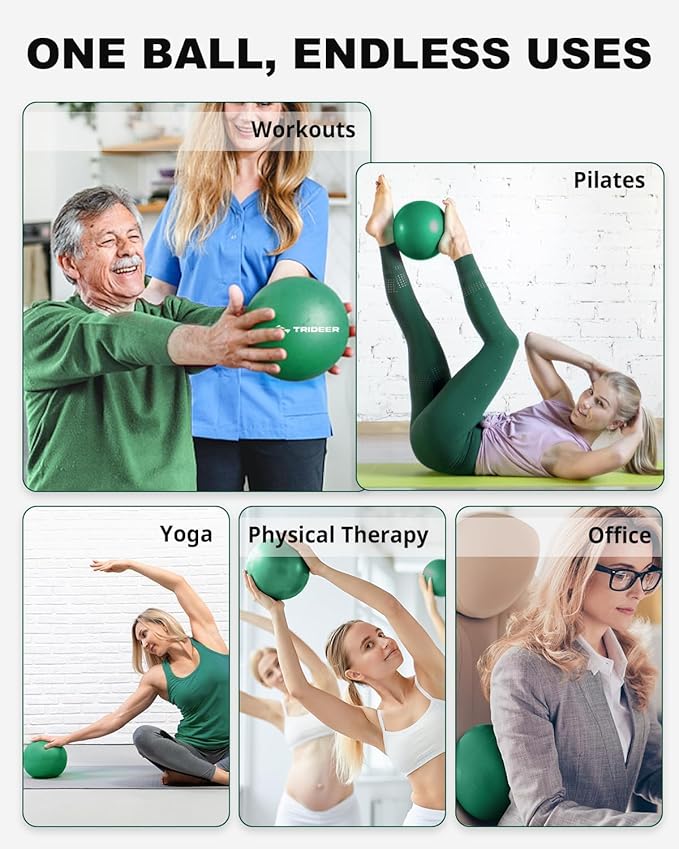 Trideer Exercise Balls Physical Therapy, 9 Inch Pilates Ball Between Knees for Physical Therapy, Mini Exercise Ball - Yoga Ball, Small Workout Balls for Core Strength and Back Support-StrideForce Fitness